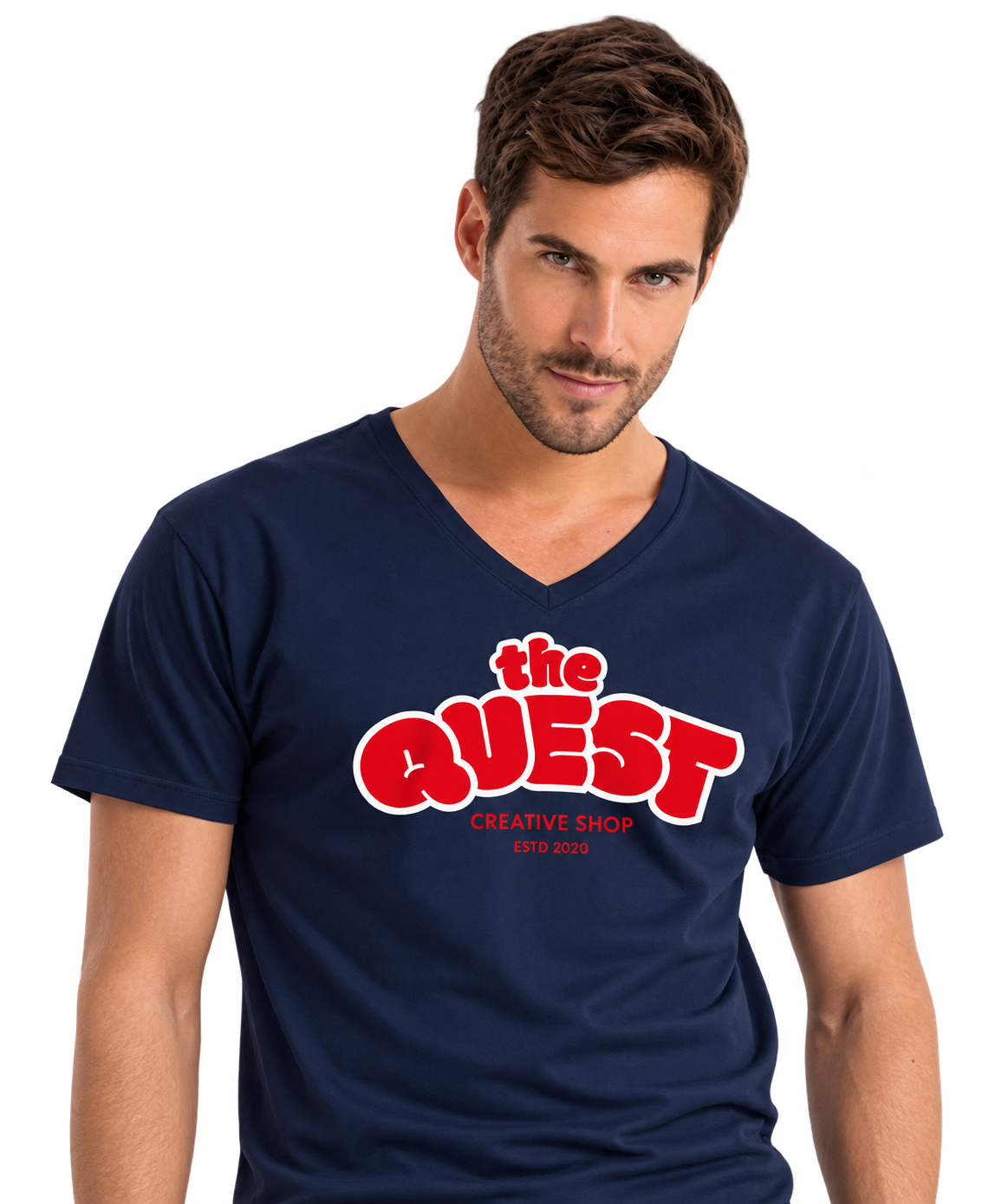 T-shirt col V personnalisé
